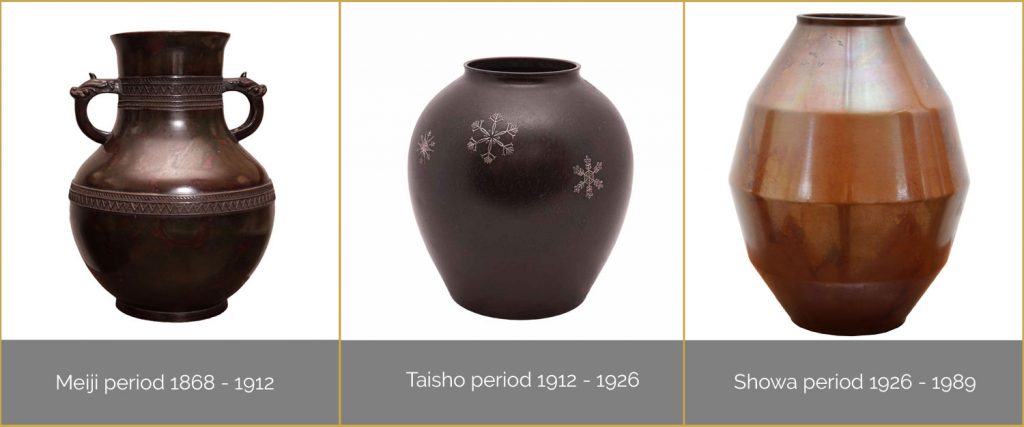 Japanese bronze vases periods